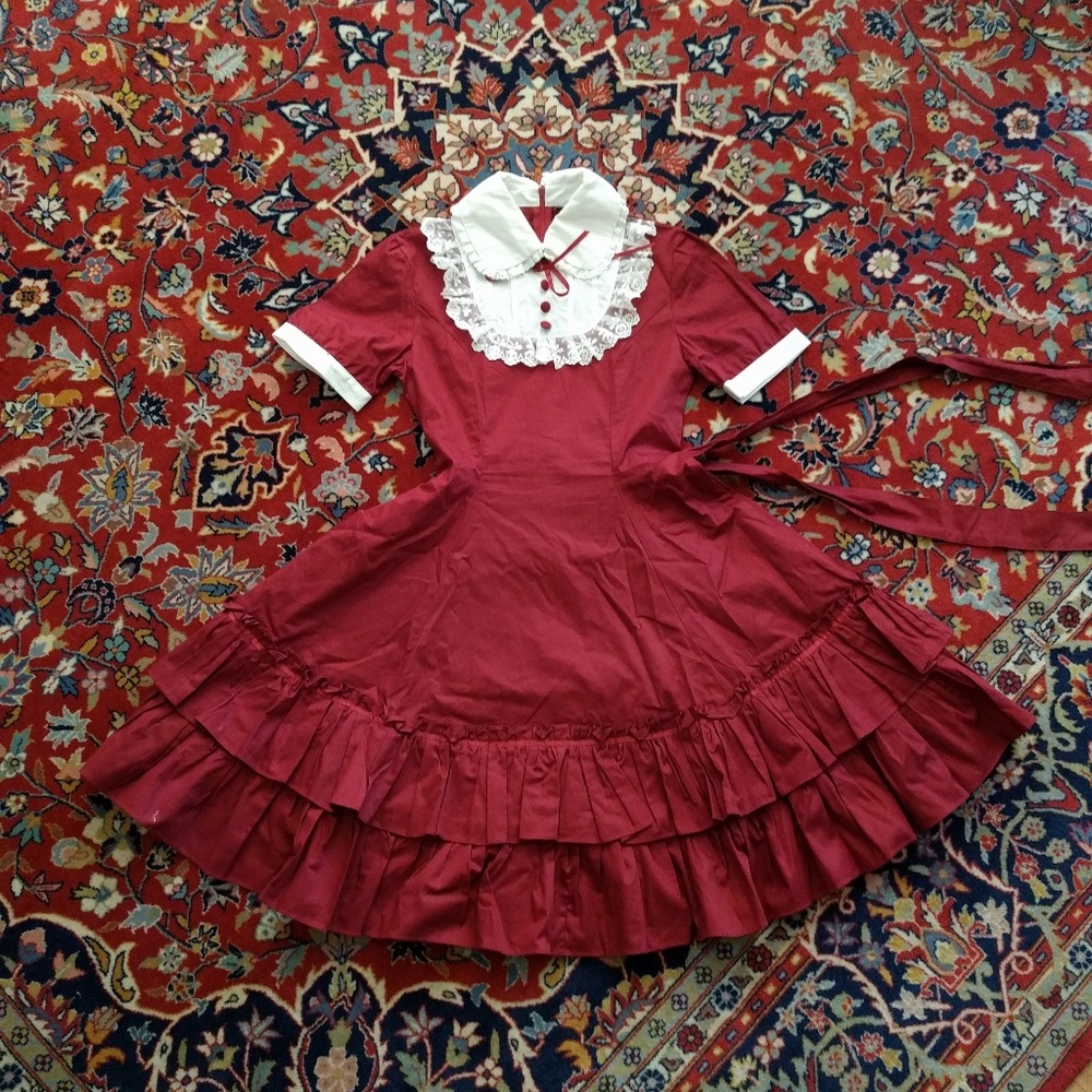 Deep Red Lolita Costume Dress
